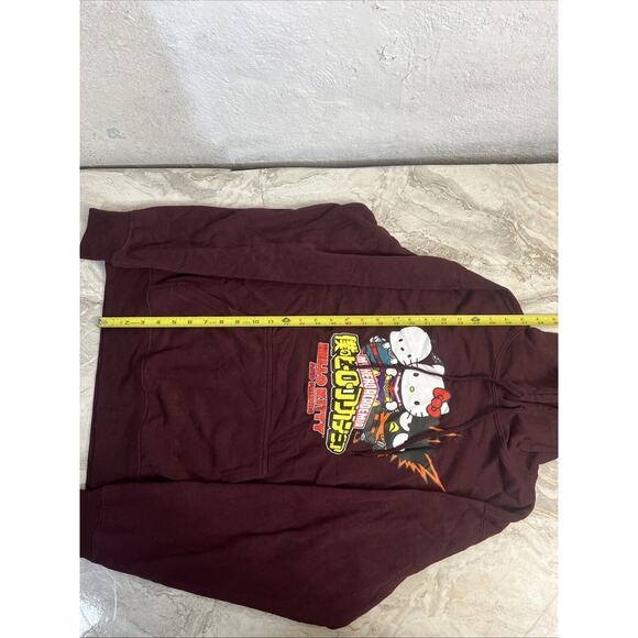 My Hero Academia And Hello Kitty Pullover Burgundy Hoodie Men's Size M(38-40) - Picture 4 of 6